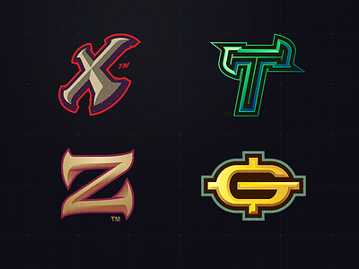 4 Initial Logo E Sports Team