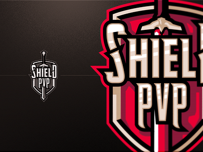 Shield PVP Badge Logo badge cancer design emblem esports game games gaming graphics illustration knight logo mascot pvp shield sports sword team vector viking