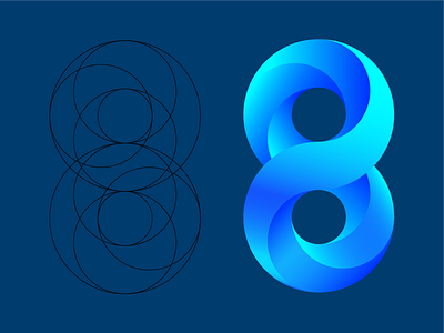 Geometry Eight eight geometry illustrated logo illustration illustrator logo typography vector