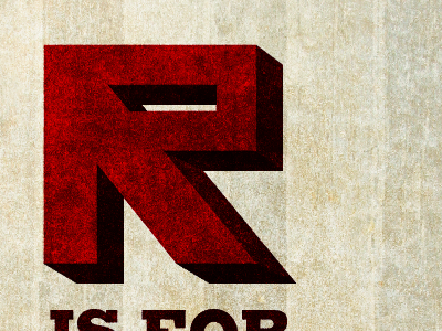 R is for Revolutionary layers poster revolution stripes texture typography