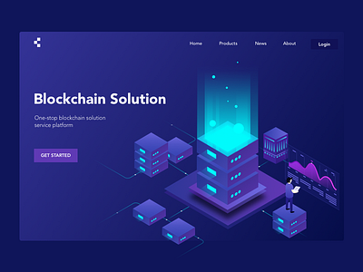 Blockchain Landingpage blockchain dashboard data illustration landingpage onboarding ui web