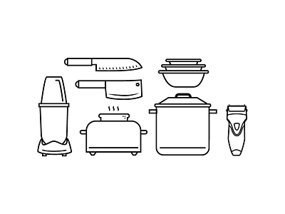Home Icons bowls home housewares knife nutribullet pot razor toaster