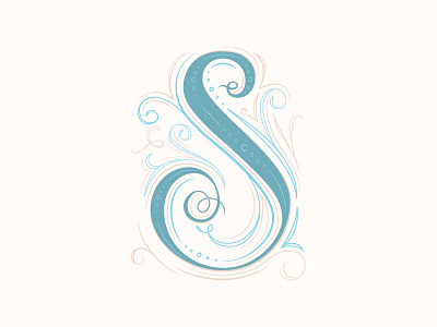 "S" Drop Cap drop cap flourish lettering letters ornate swashes swirl type