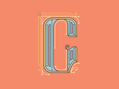 "G" Drop Cap drop cap geometric lettering letters ornate type vector