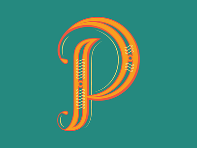 "P" Drop Cap drop cap lettering letters ornate type vector