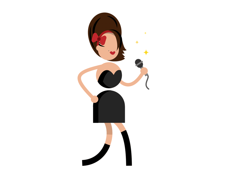 Amy – Walk Cycle amy winehouse animation character character design gif illustration motion graphics vector walk cycle