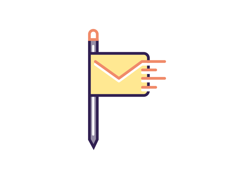 Freelance Concept envelope flag flag pole illustration inbox mail pencil postal vector