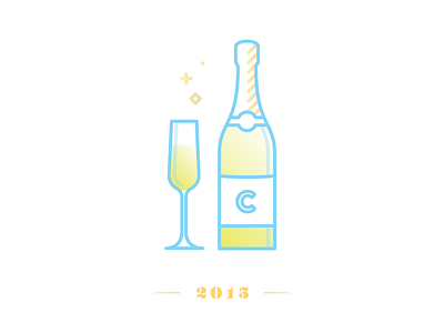 Cheers bottle celebration champagne cheers festive glass illustration minimal vector