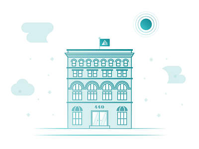 440 Layafette animoto building illustration lafeyette minimal new york office snow vector winter