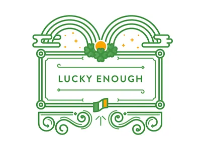 WIP – Lucky Enough double rainbow four leaf clover gold illustration ireland irish lucky ornate rainbow shamrock st. patricks day wip