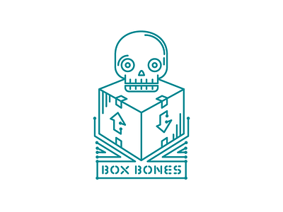 Box Bones box circuit board circuits hackathon illustration logo minimal skull stroke vector