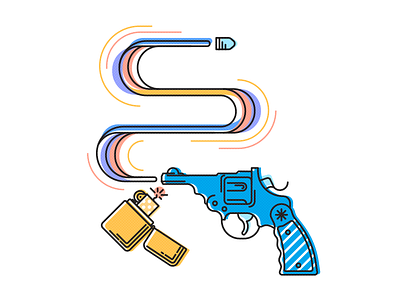 Light My Fire gun icon icons illustration minimal outline shoot texture zippo