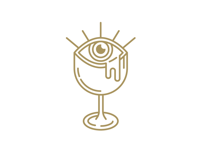 W👁no enamel pin eye icon illustration minimal outline wine