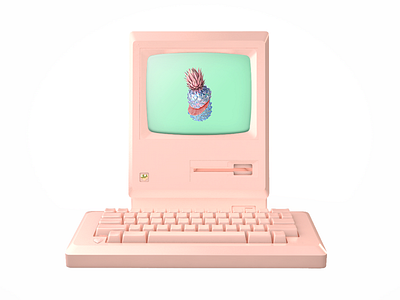 Wallpapers 3d apple cinema 4d free mac macintosh minimal pastel pineapple wallpaper wallpapers