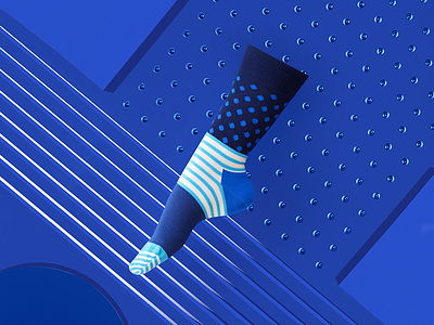 Happy Socks 3d apparel cinema 4d editorial fashion geometric happy socks photoshoot socks still life