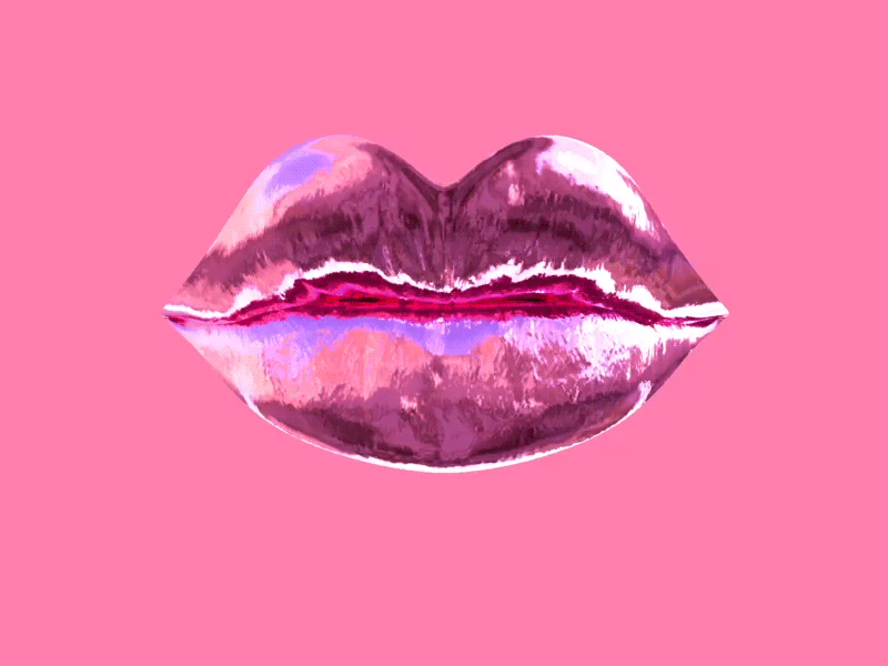 Kisses 3d gif kiss kisses lips loop metallic minimal pastel seamless valentine valentines day