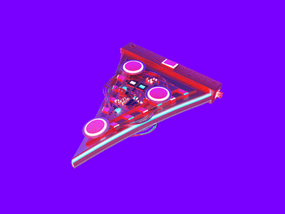 Pixel Hut 3d abstract cinema 4d cyber cyberpunk digital minimal munchies neon pizza tech