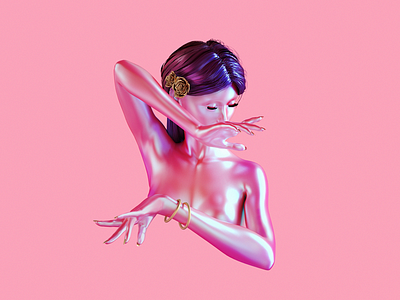 Motion 3d cinema 4d dancer iridescent maxon minimal motion pastel pink