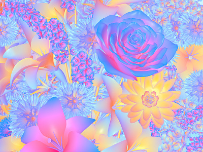 Fall $ale 3d abstract cinema 4d floral neon pastel pattern prints sale shop store surreal