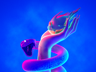 💉 3d cinema 4d dragonfruit hand maxon neon snake venom