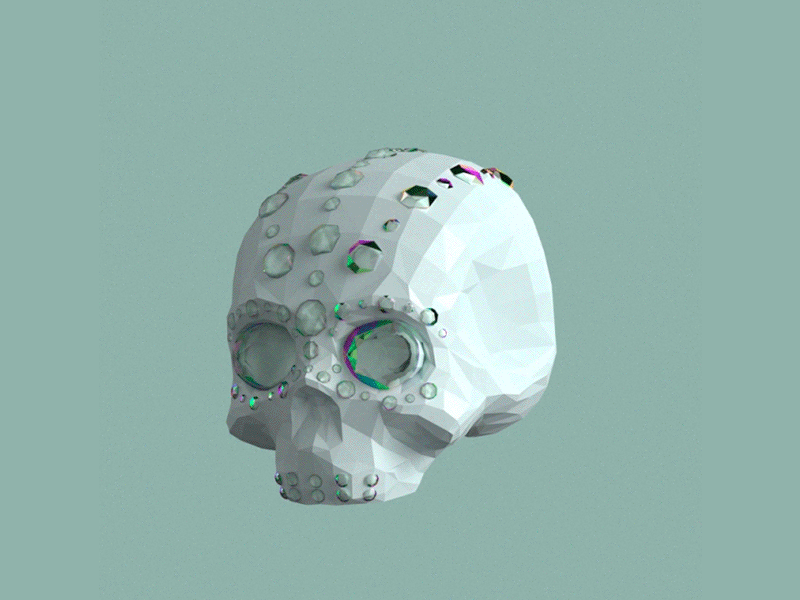 💀 3d 3d animation 3d model augmented reality halloween jewel low poly skeleton skull