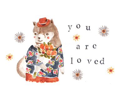 You are loved design illustration mixed media painting