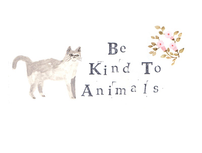 Be kind design illustration mixed media painting