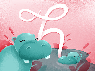 H is for Hippo! 36daysoftype hippo illustration type typedesign