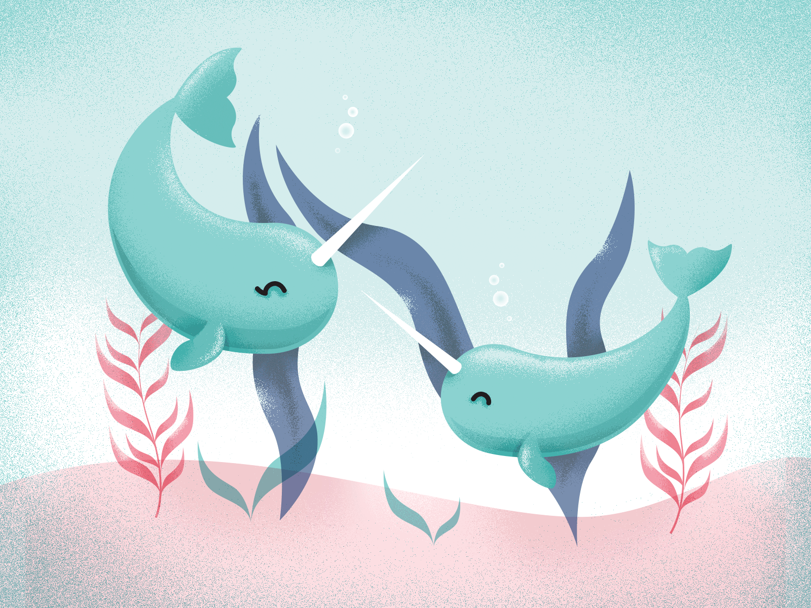 N is for Narwhals or Noodles 36daysoftype illustration narwhal noodle type typedesign