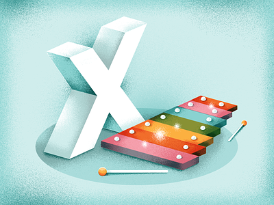 X is for Xylophone 36daysoftype illustration type typedesign xylophone