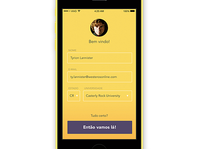 Registration screen concept app concept device education interface iphone mobile ui ux