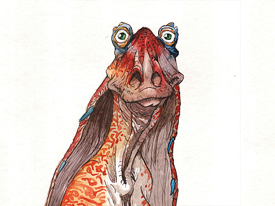 Jar Jar Binks watercolor