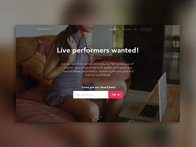 Camgirls landing page concept