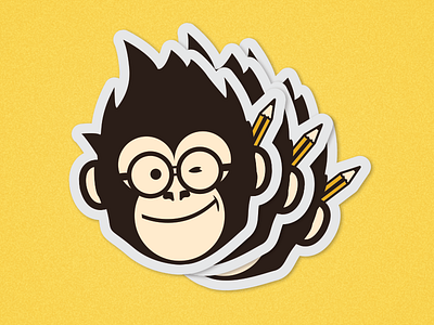 Dexter sticker animal character design illustration mascot monkey sticker