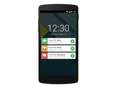 PowerPRO Assistant Notification app battery design material design mobile mobile design notification ui ux