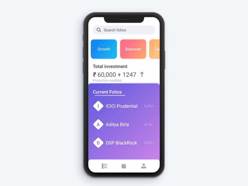 Investment Planner UI Interaction interaction app fund investment mobile money mutual planner ui ux
