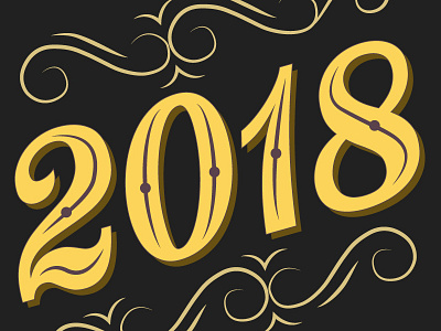 G Post 2018 2018 design flat illustrator lettering logo new year new years type typography vector