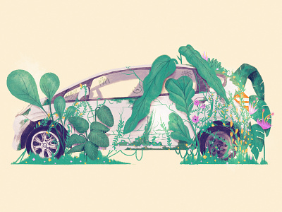 Honda Fit botanical brazil honda illustration invasion plant