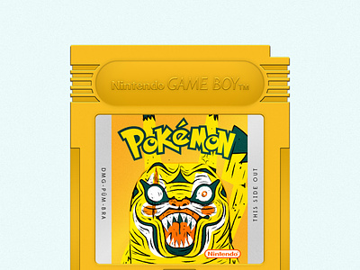 Pokémon Yellow catridge gameboy illustrator nintendo pikachu pokeball pokemon vector yellow