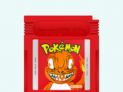 Pokémon Red adobeillustrator catridge gameboy illustration illustrations pokémon videogame videogames
