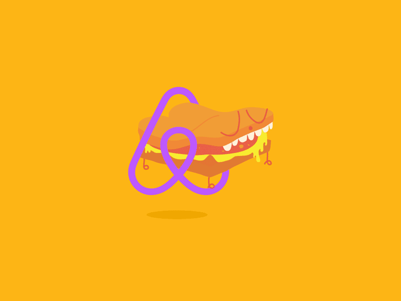 Airbnb airbnb characted design cheese mortadela sandwich