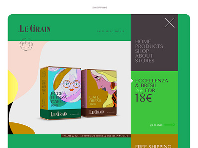 Le Grain Café branding brazil cafe coffee france identity illustration package shopping ui web