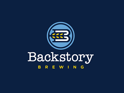 Backstory Brewing backstory beer books branding brewing design identity logo wheat writing