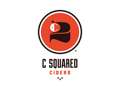 C Squared Ciders apple apple cider cider circle hard cider identity logo mid century seeds