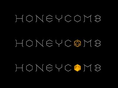 Honeycomb geometric typeface honeycomb