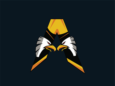 Eagle logo A a typography alphabet design eagle logo gaming mascot