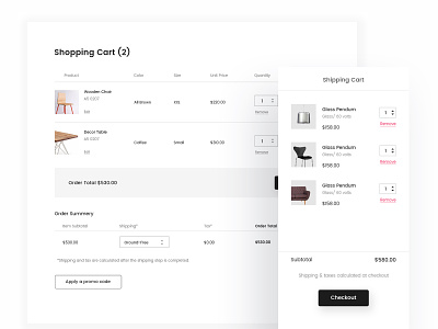 Shopping Cart clean design ecommerce experience minimal shop shopping cart typography website