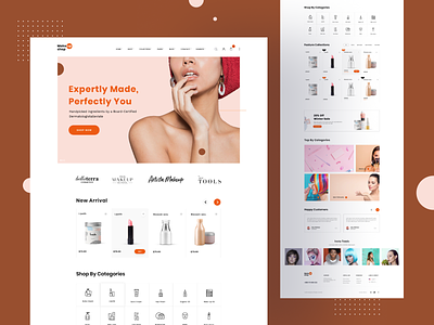 Cosmetics ecommerce Webdesign branding agency color cosmetic design ecommerce experience minimal pirala typography website