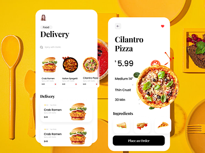 Food App app app design food app food delivery food illustration foodie ios minimal mobile typography uiux