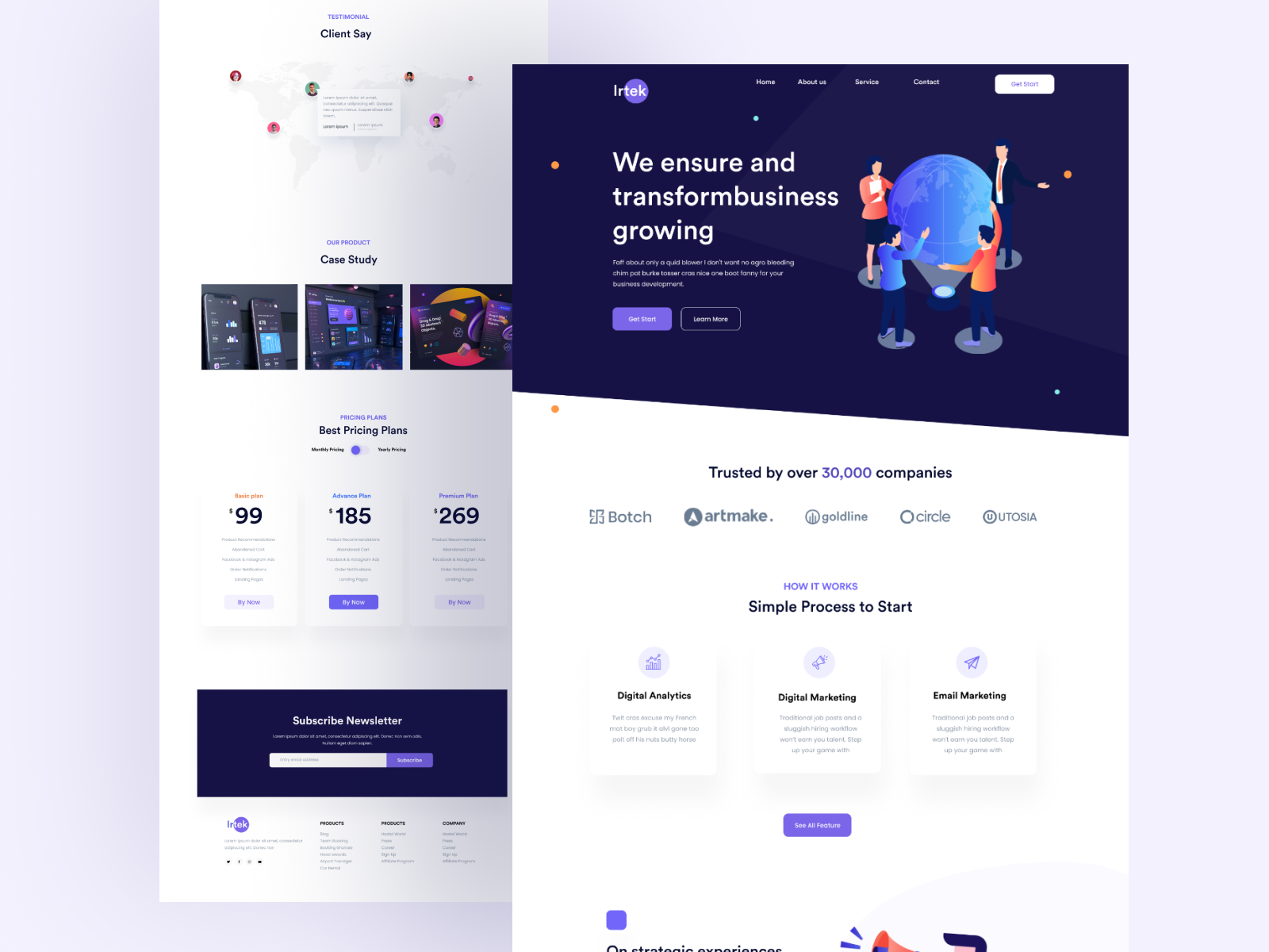 Business Website (Irtek) by Nusrat Jahan on Dribbble